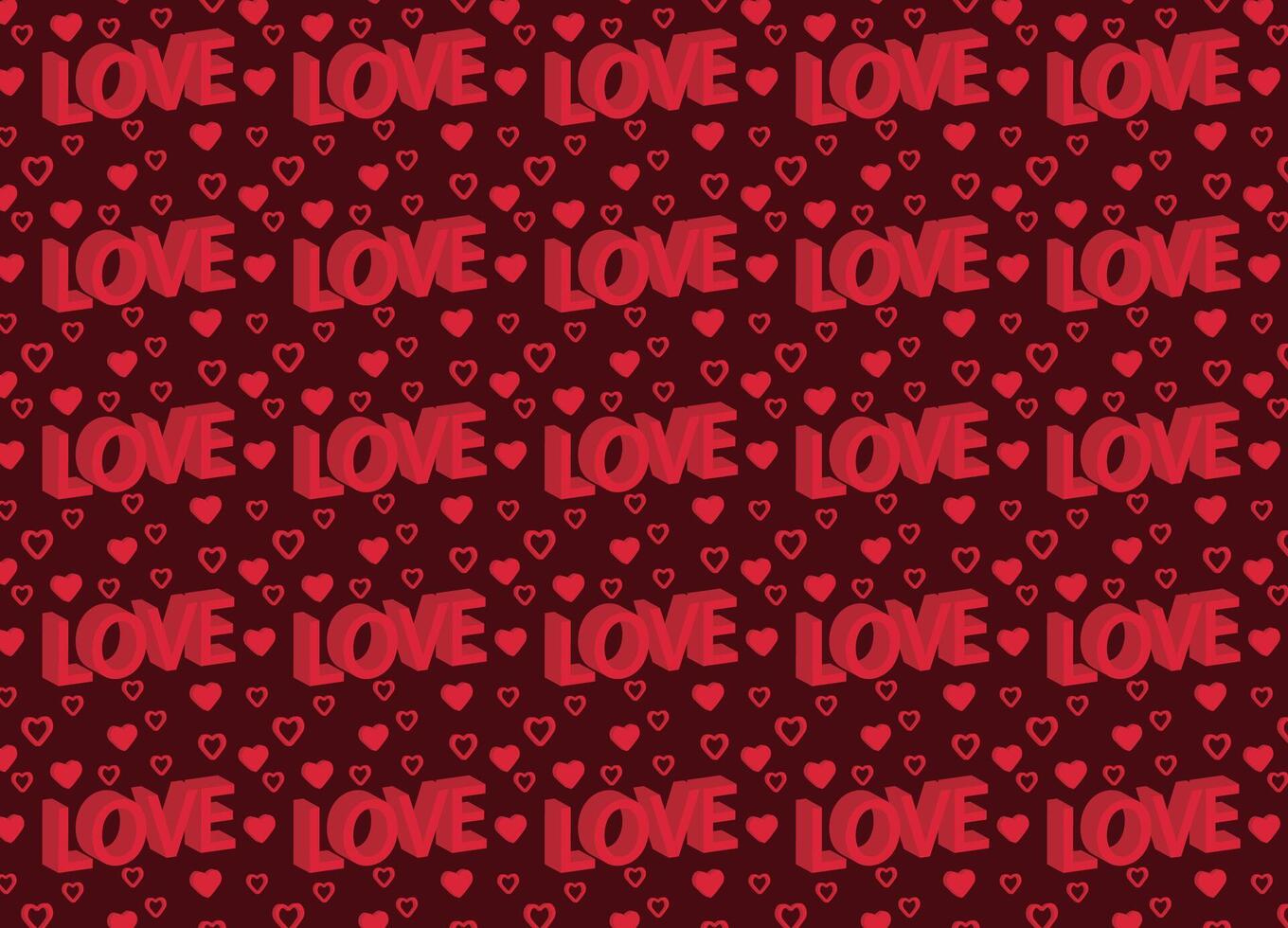 Love pattern, with love text and hearts, background, texture for fabrics, backgrounds, etc. vector