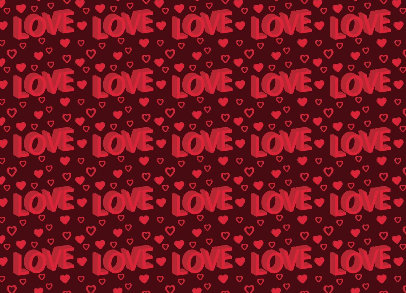 Love pattern, with love text and hearts, background, texture for fabrics, backgrounds, etc. vector