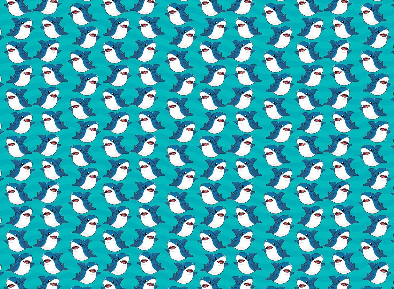 Cute shark illustration vector, pattern, background vector