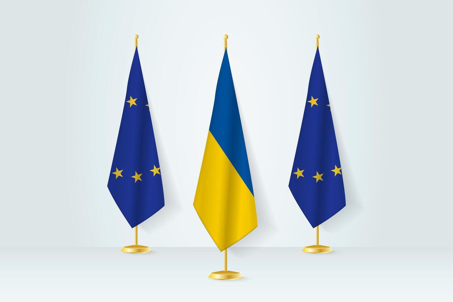 Meeting concept between Ukraine and European Union. vector