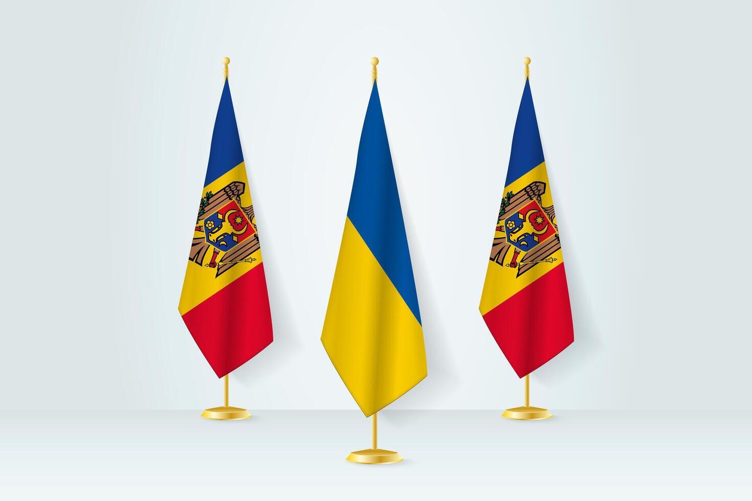 Meeting concept between Ukraine and Moldova. vector