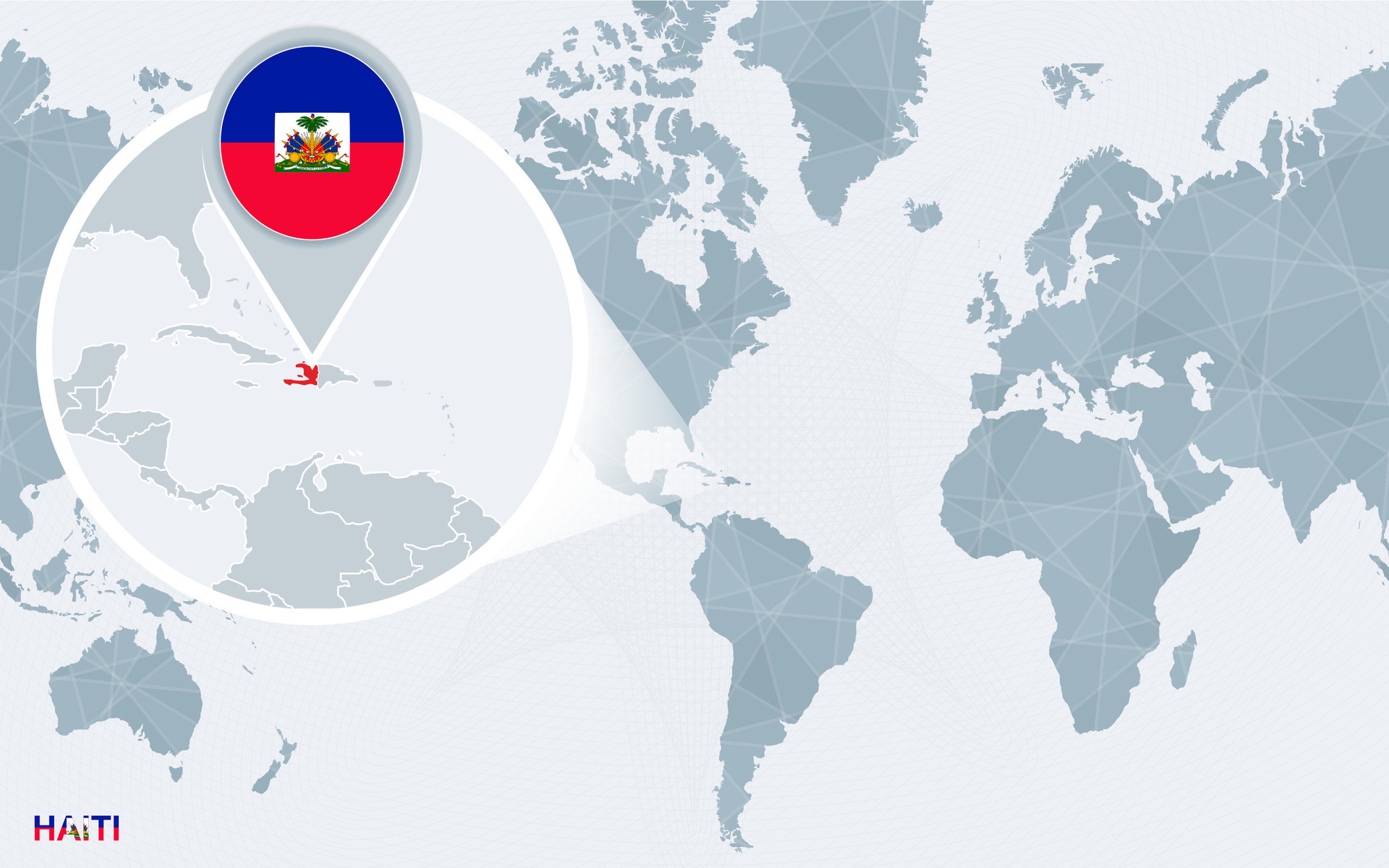 World Map Centered On America With Magnified Haiti 38370080 Vector Art World Map Centered On America With Magnified Haiti Vector 