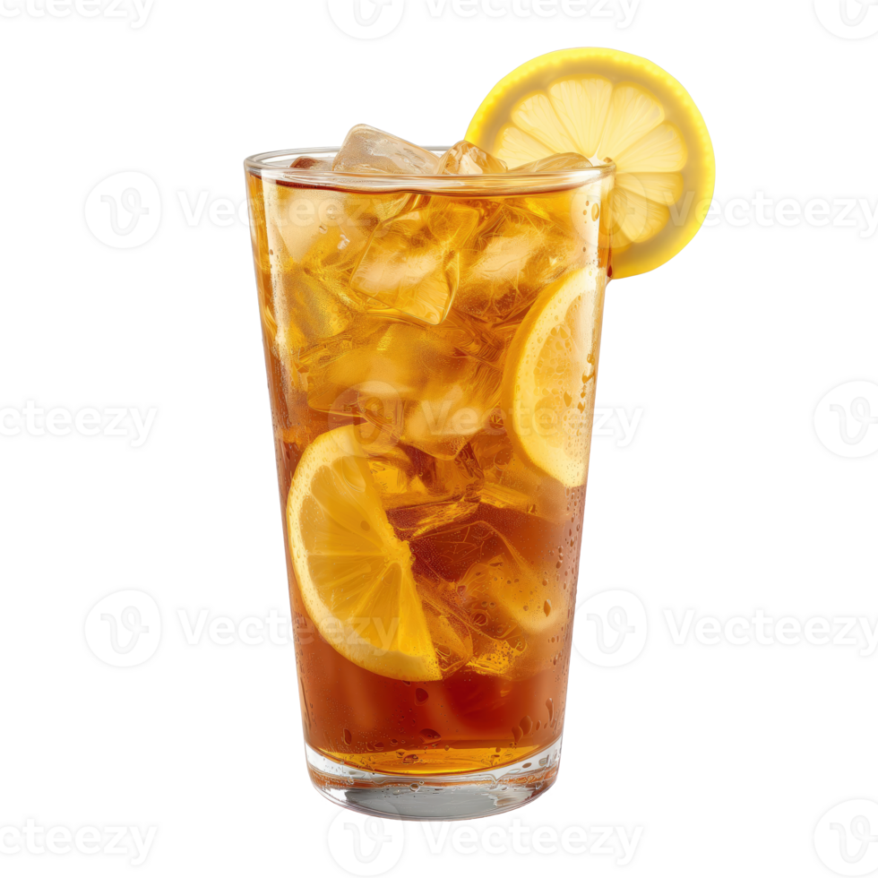 AI generated Iced lemon tea Isolated on transparent background png