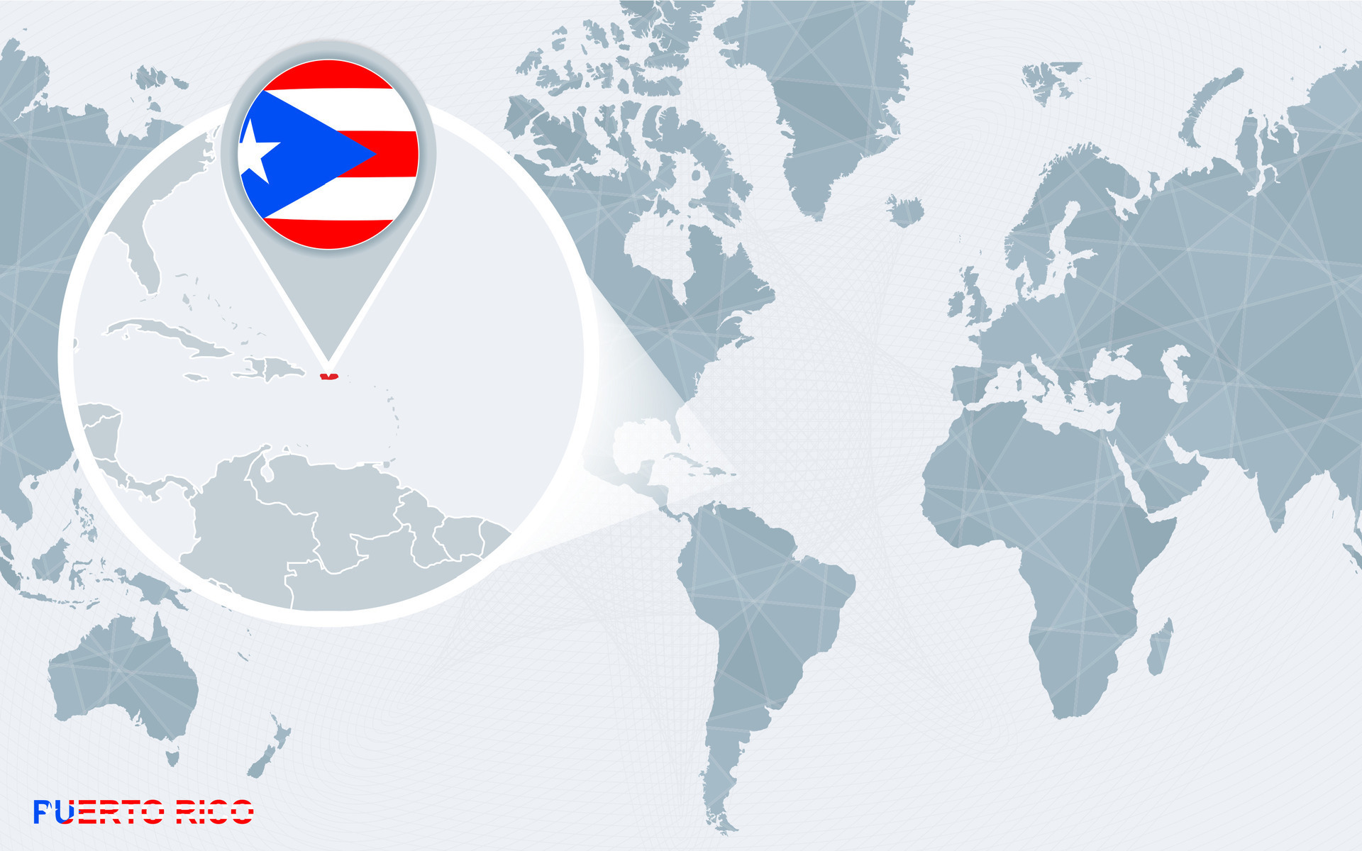 World Map Centered On America With Magnified Puerto Rico 38370363 World Map Centered On America With Magnified Puerto Rico Vector