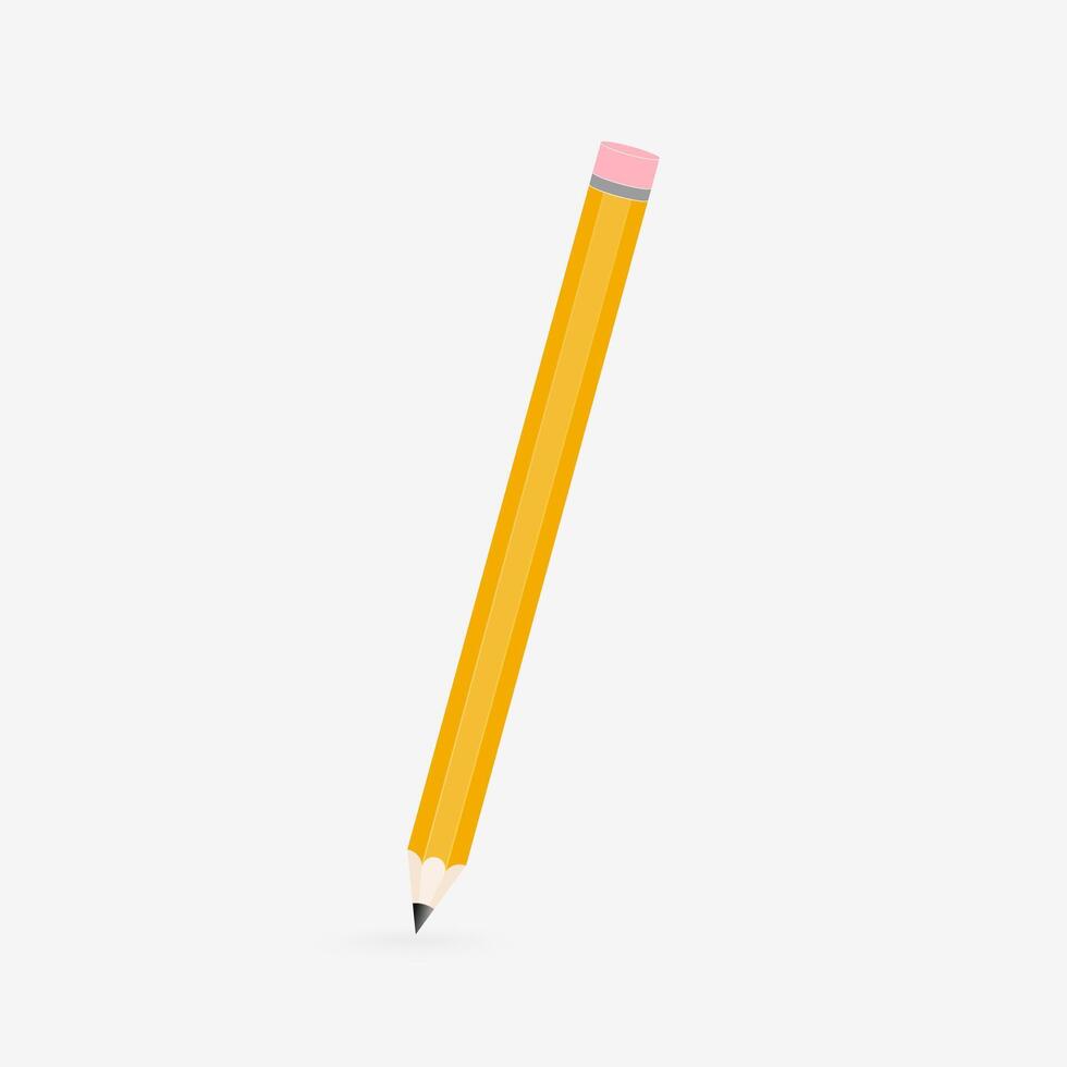 Flat illustration of pencil icon for your design. vector