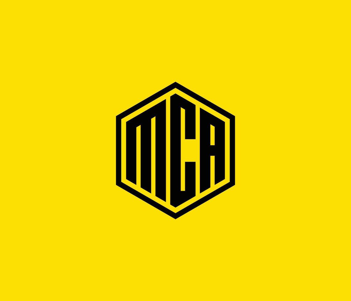 Letter M C A Polygon Logo Design Template vector