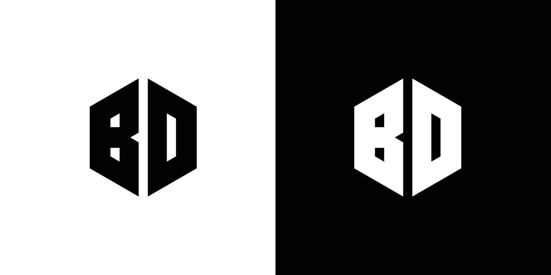 Letter BD Polygon, Hexagonal Minimal and Trendy Professional Logo Design vector