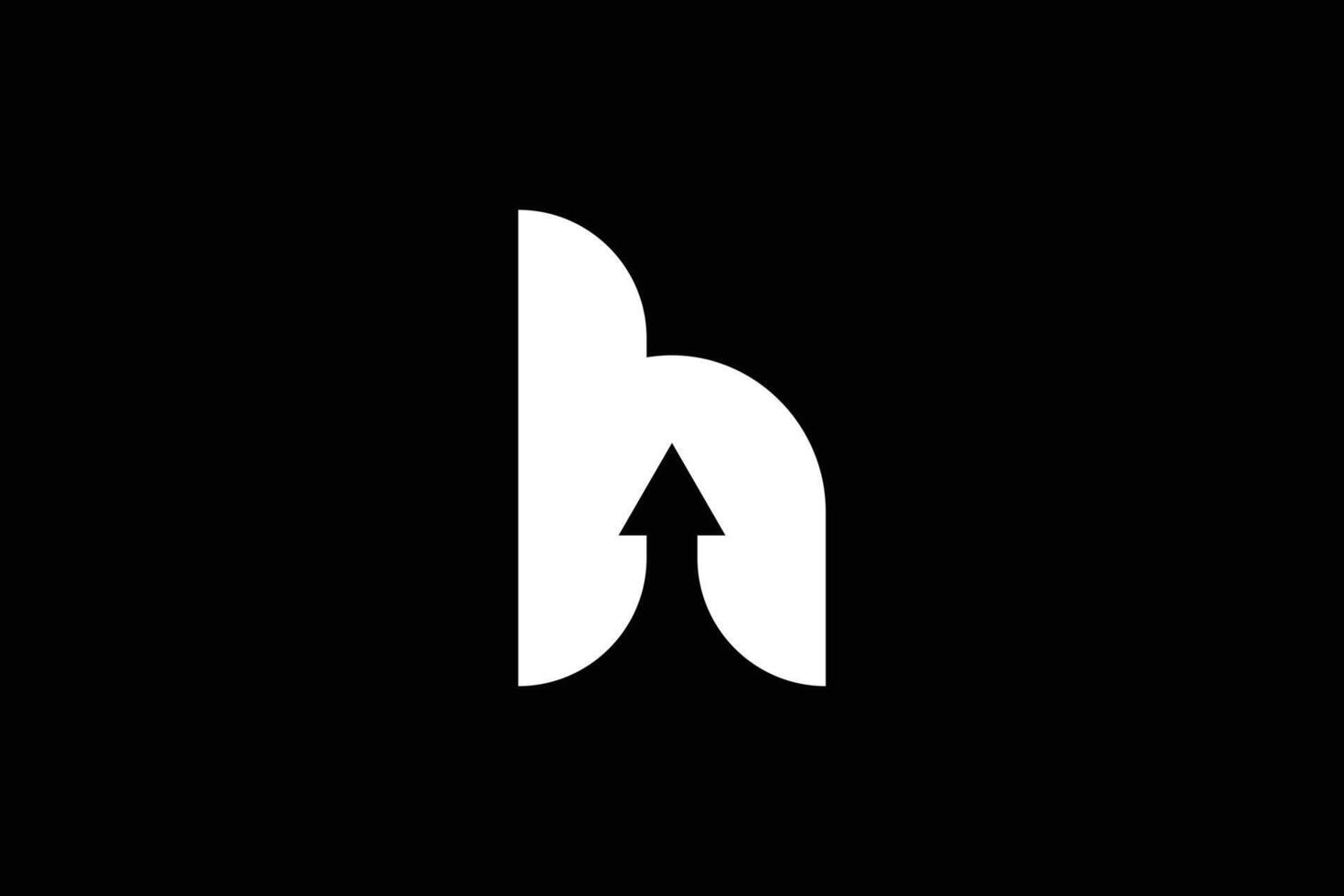 letra h arriba flecha logo diseño modelo vector