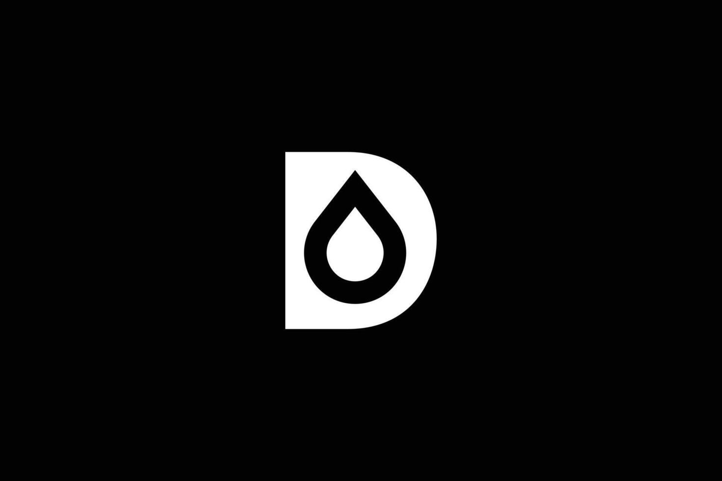 Minimal Awesome Creative Trendy Professional Letter D Drop Logo Design Template On Black Background 1 vector