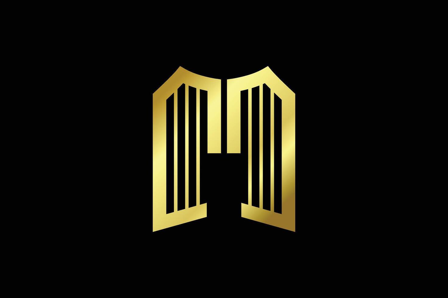 Letter M Gate Logo Design Template vector