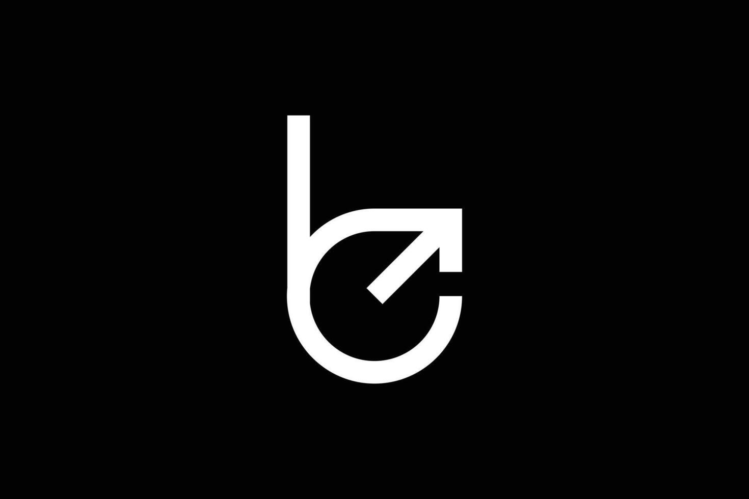 Minimal Awesome Creative Trendy Professional Letter B Arrow Logo Design Template On Black Background vector