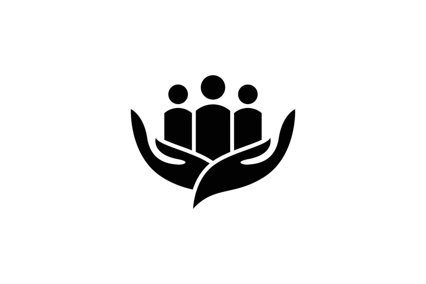 Hand and Care Man Logo Design Template vector