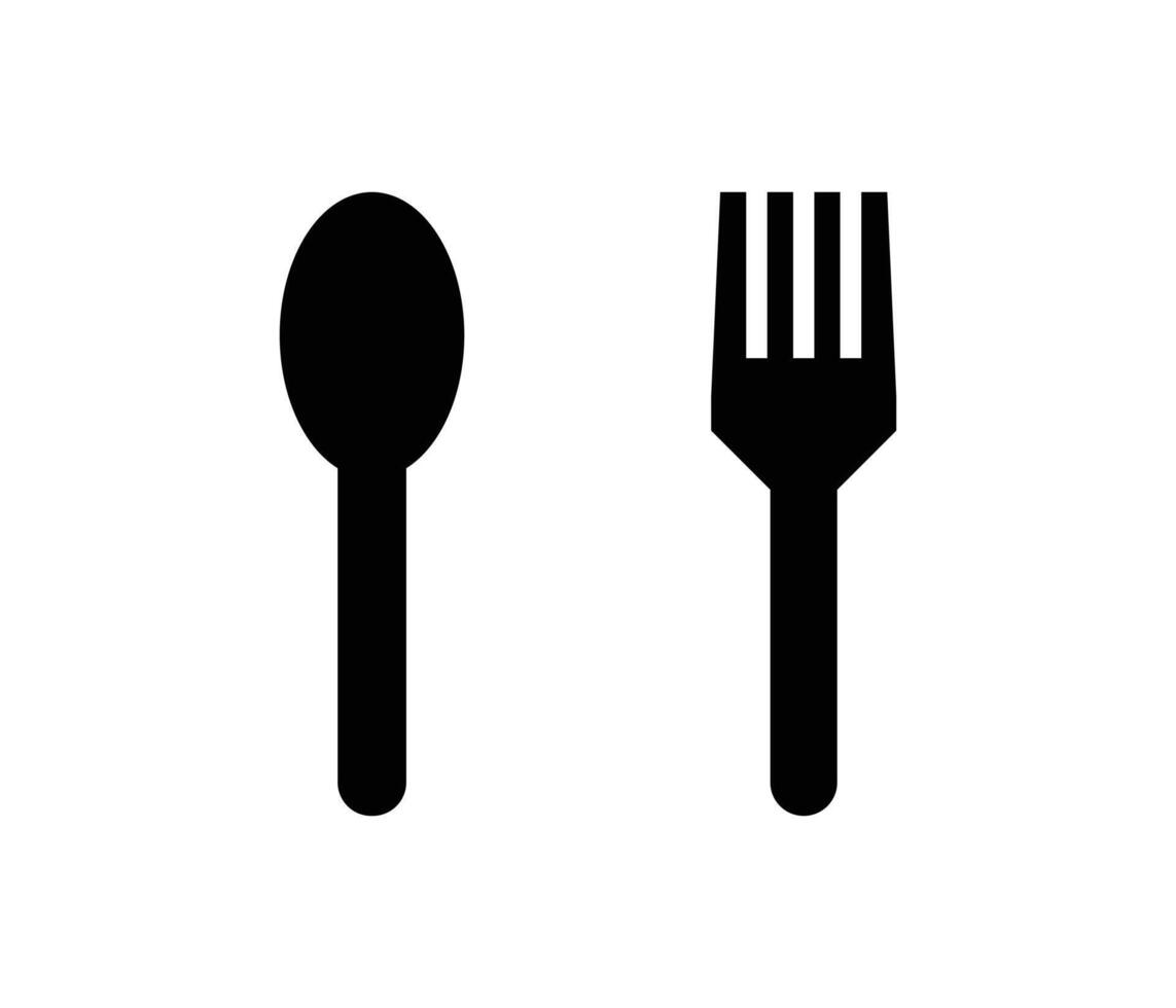 cuchara y tenedor icono modelo vector