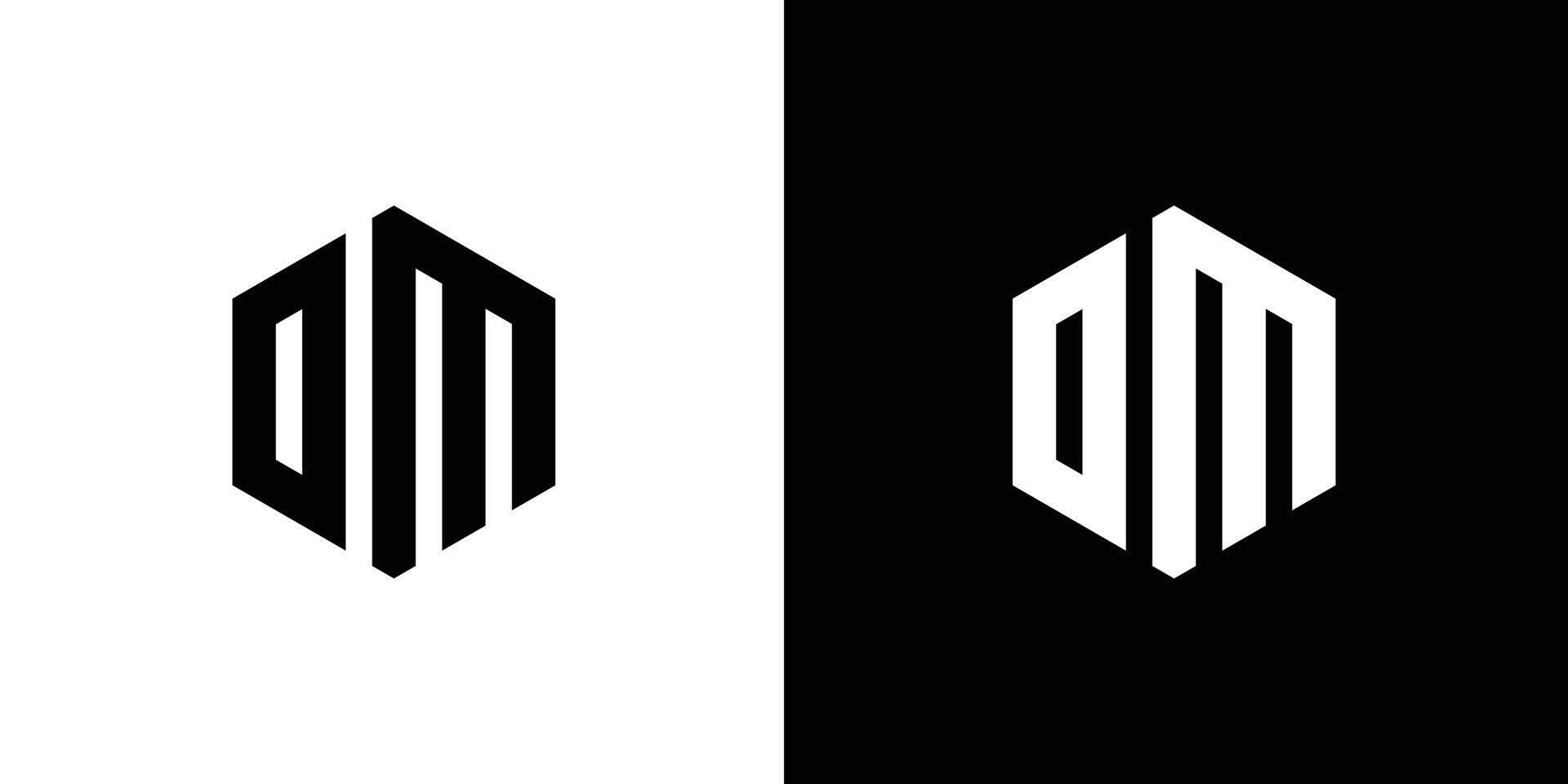 letra dm polígono, hexagonal mínimo y de moda profesional logo diseño vector