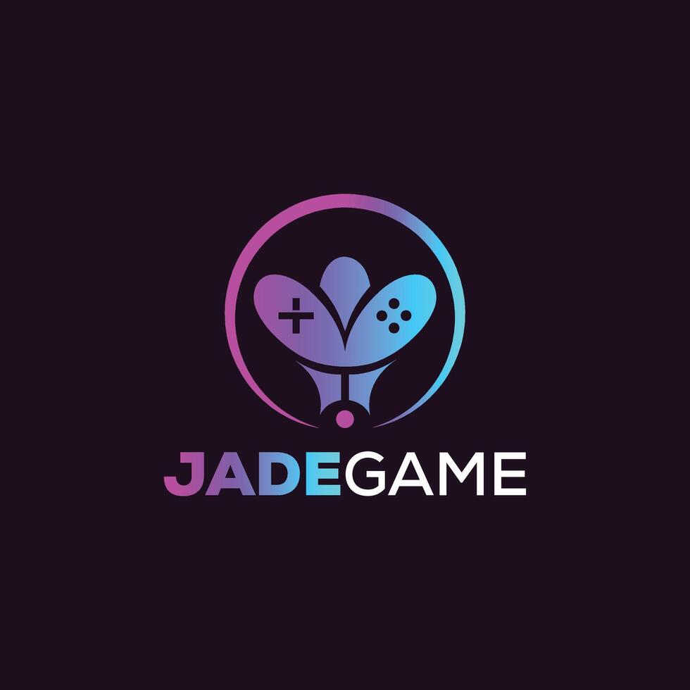 Jade Game Logo Design Template vector