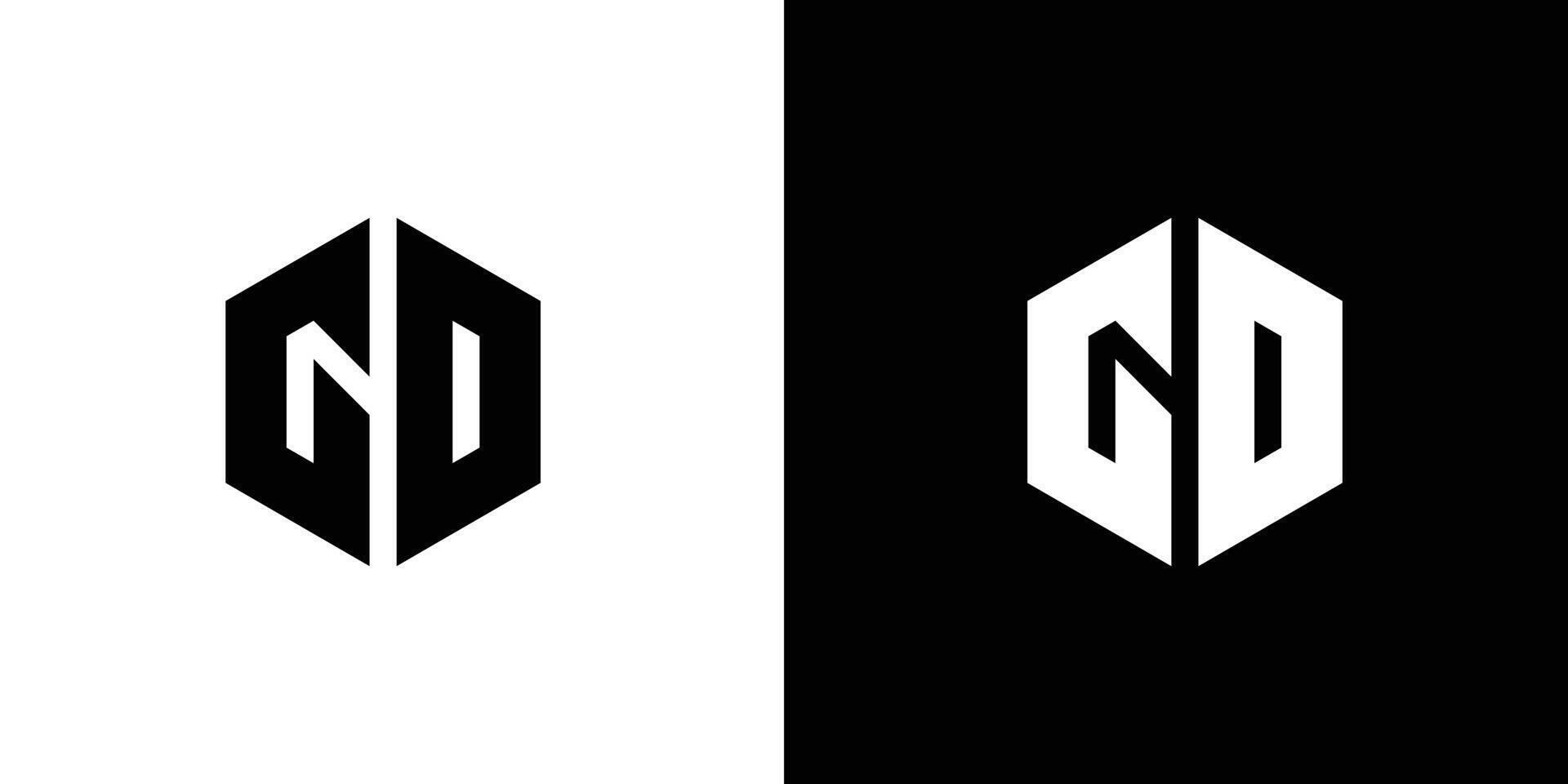 letra ed polígono, hexagonal mínimo y de moda profesional logo diseño vector
