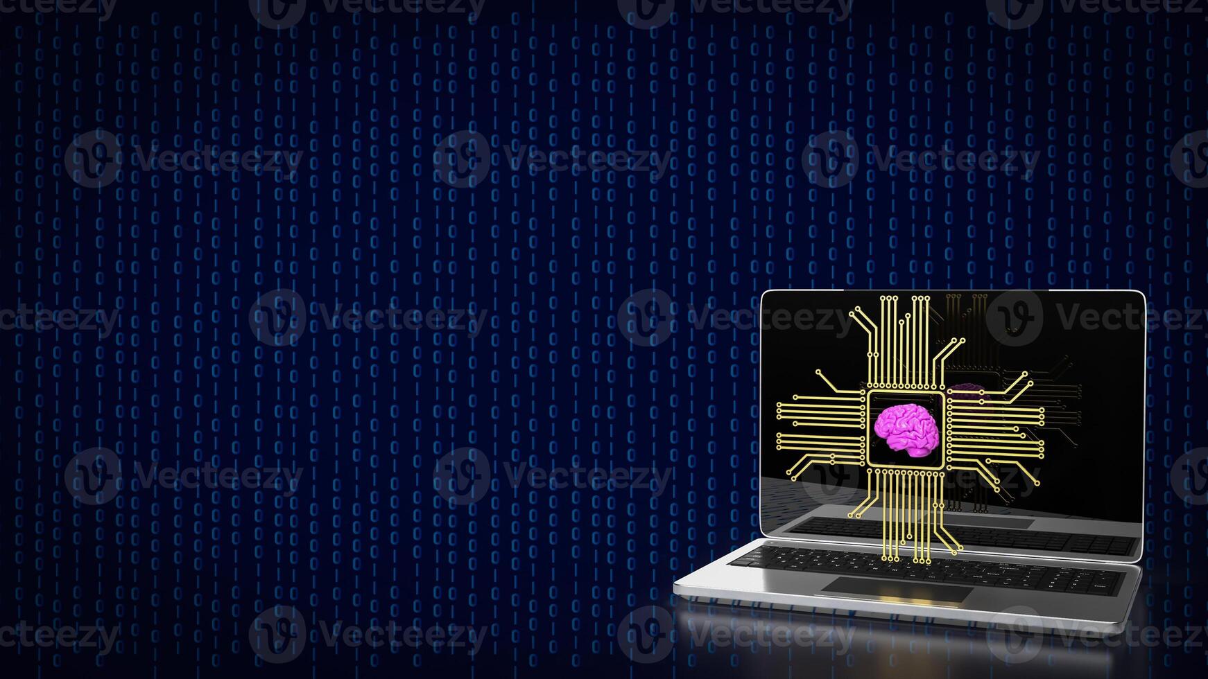 The Brain and it gadget for Ai or machine learning concept 3d rendering. photo