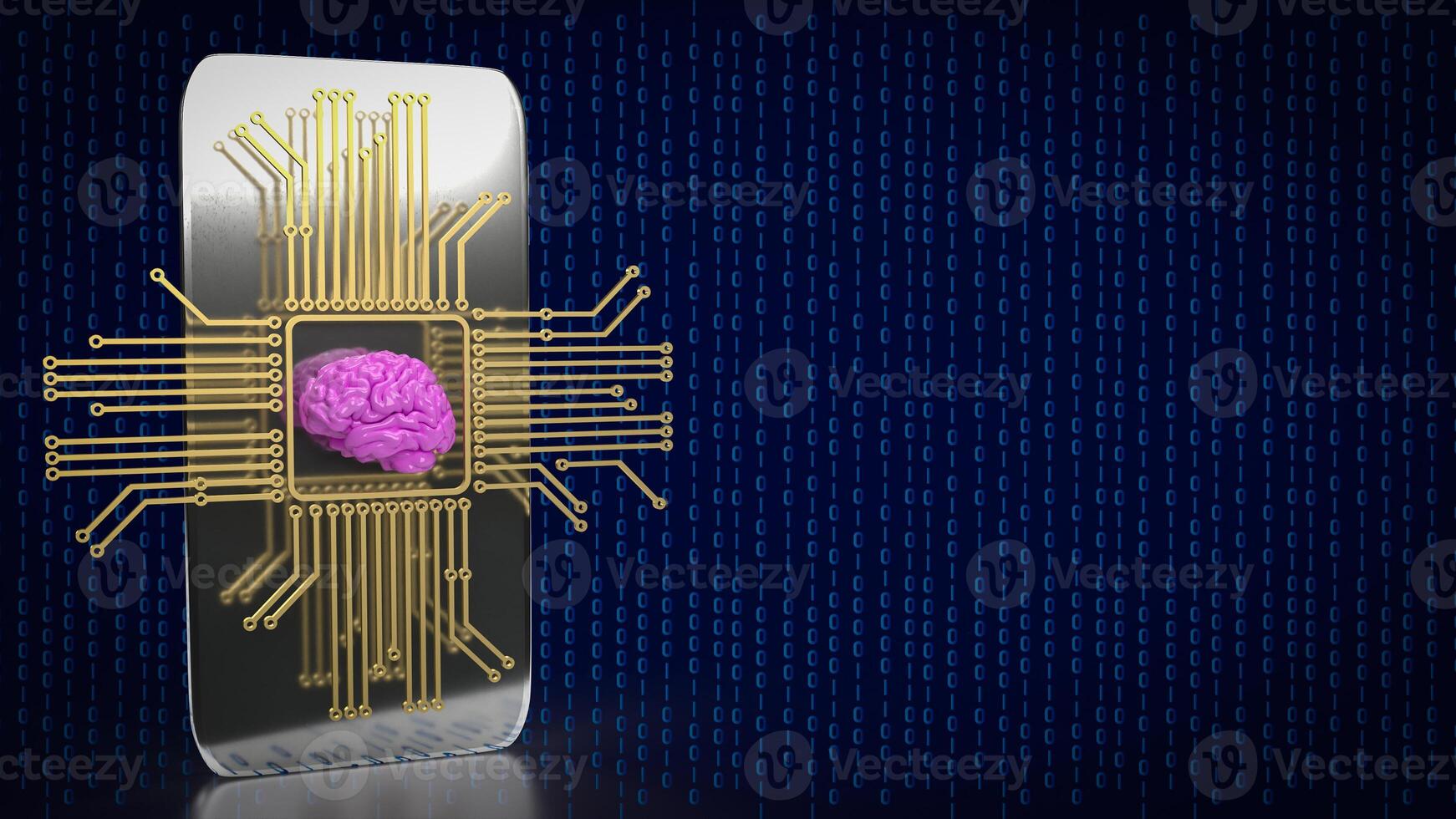 The Brain and it gadget for Ai or machine learning concept 3d rendering. photo
