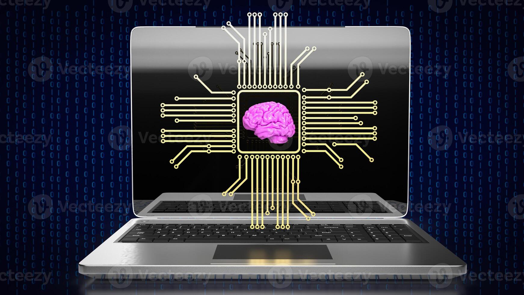 The Brain and it gadget for Ai or machine learning concept 3d rendering. photo