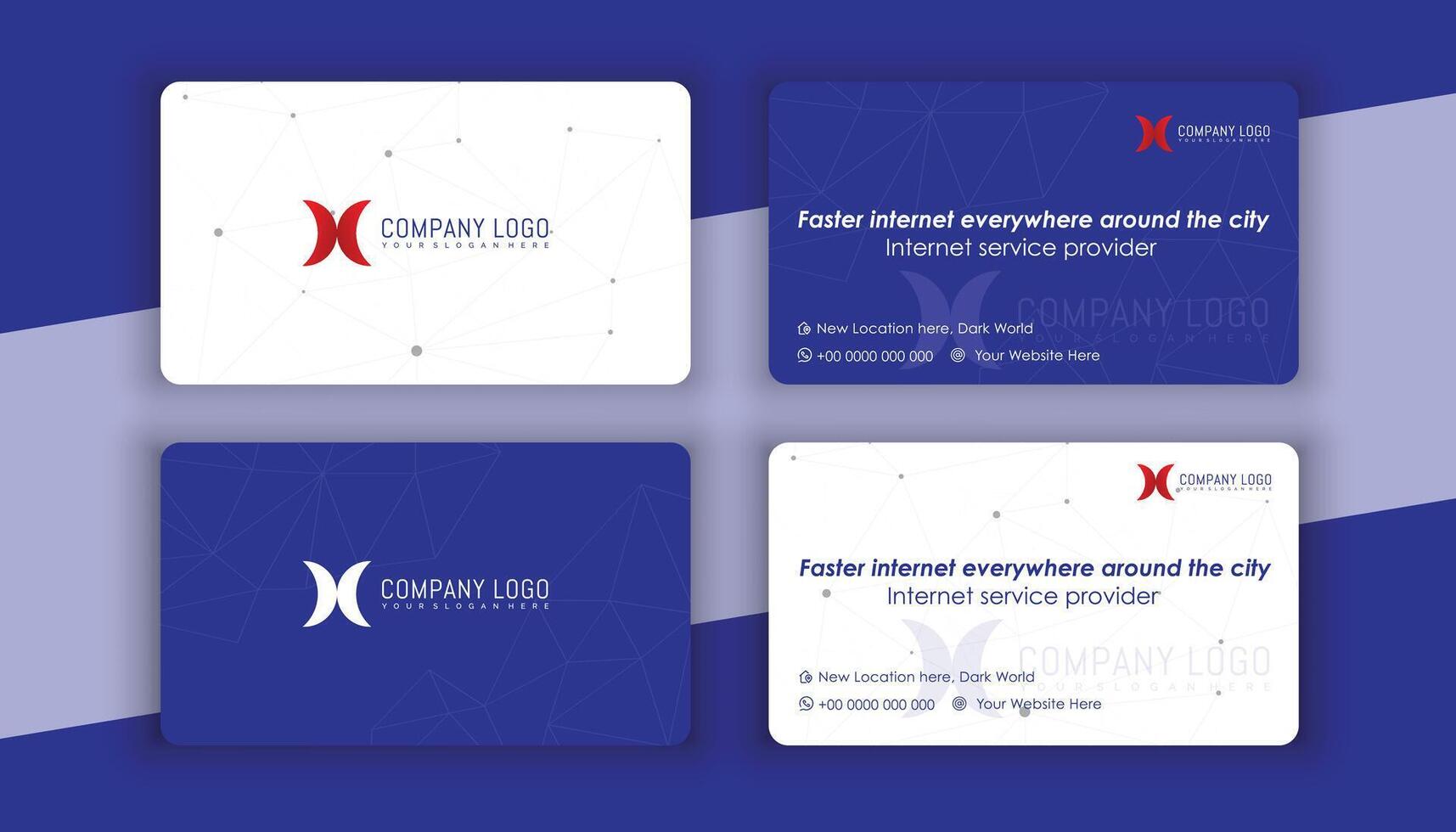 abstract business card design with blue shade vector