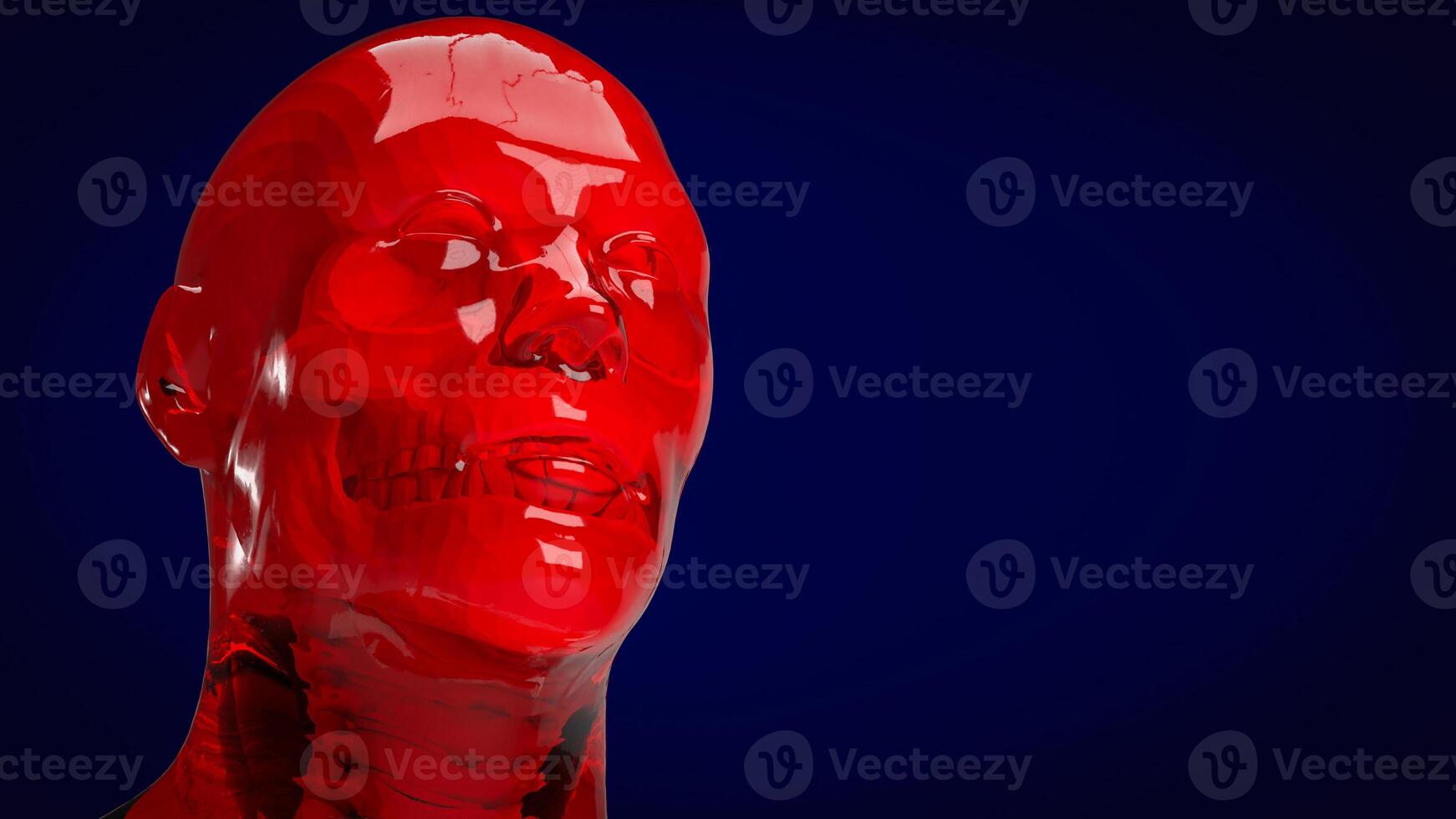 The human and skull for education or sci concept 3d rendering. photo
