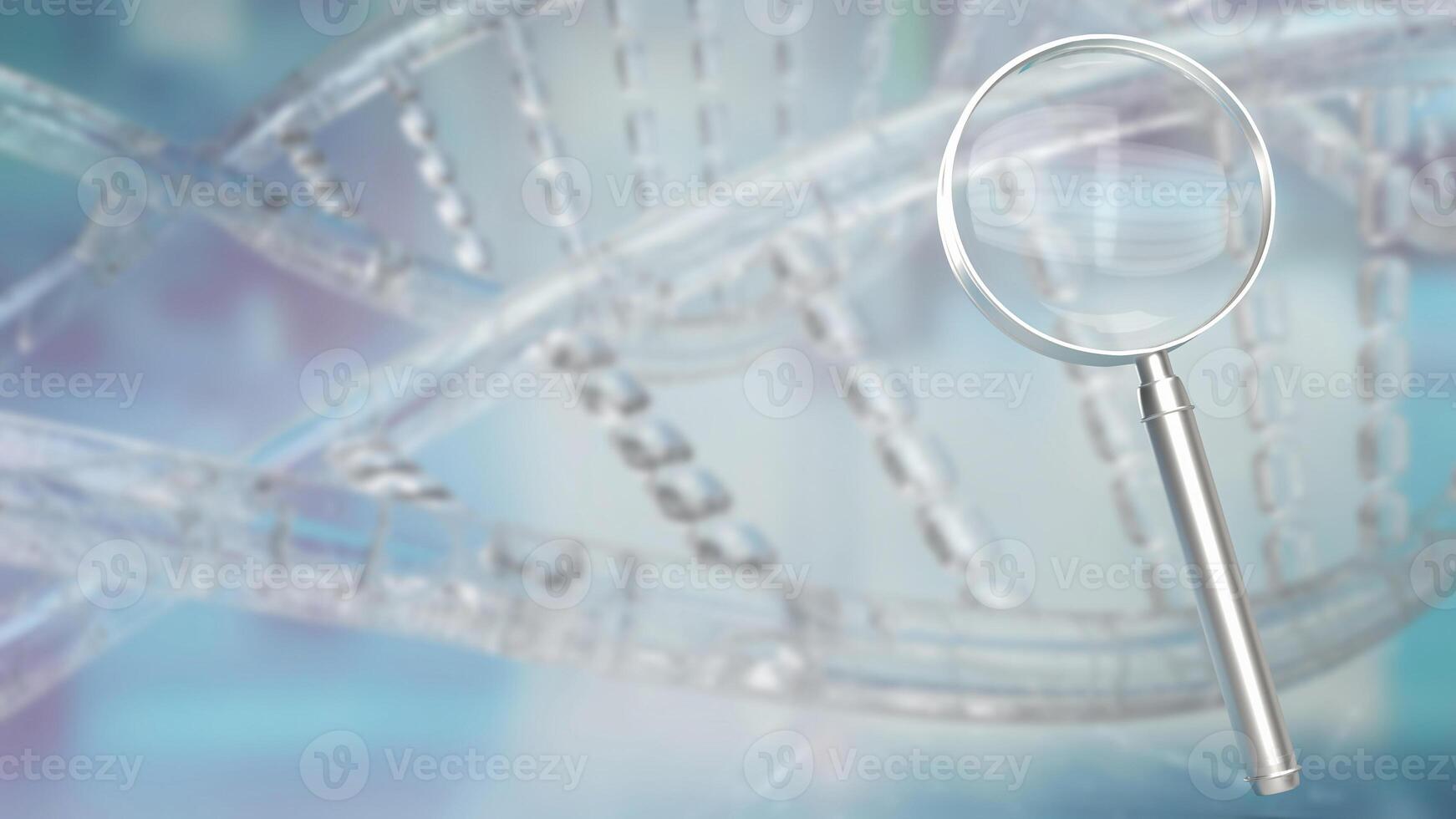 The magnifying glass on sci Background  3d rendering. photo