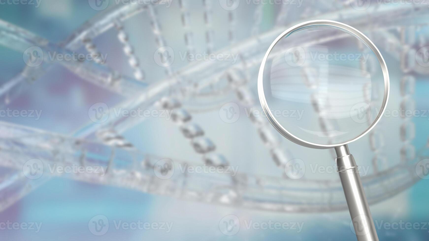 The magnifying glass on sci Background  3d rendering. photo