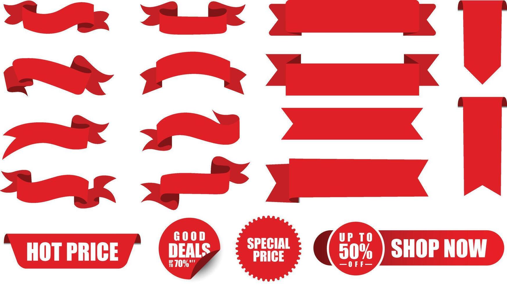 flat design vector sale tag sale price label sticker set collection