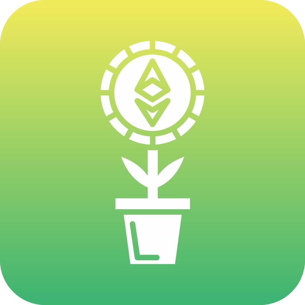 Ethereum Plant Pot Vector Icon