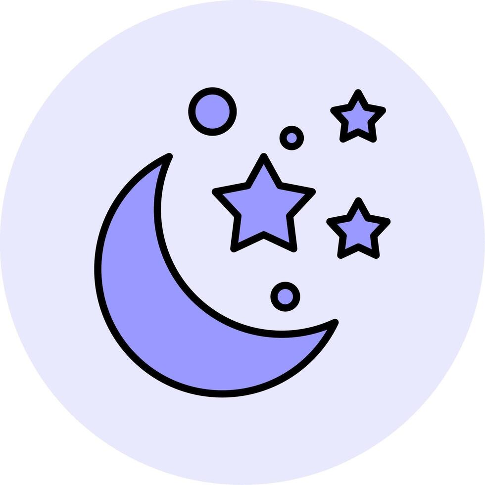 icono de vector de luna y estrellas