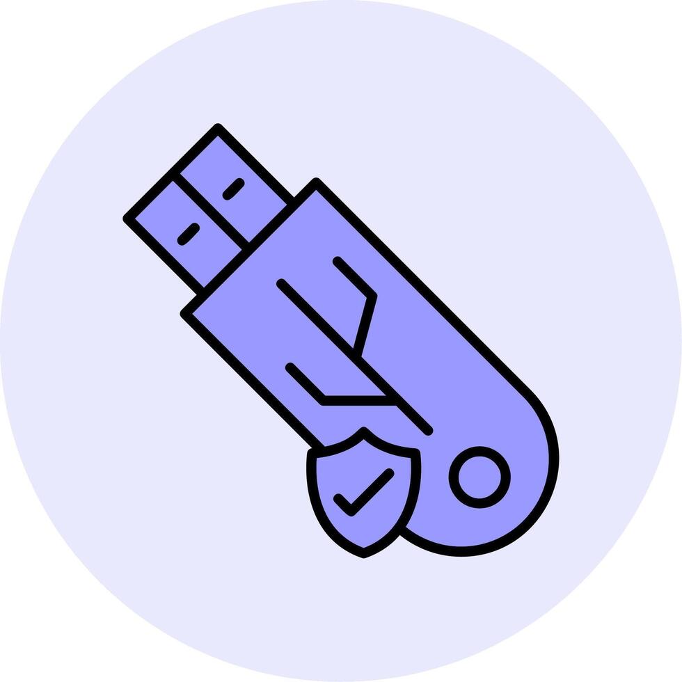 Usb Secure Vector Icon