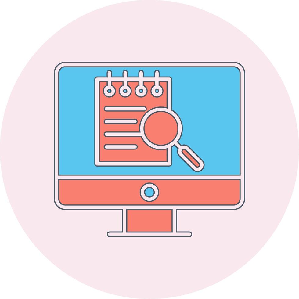File Search Computer Vector Icon