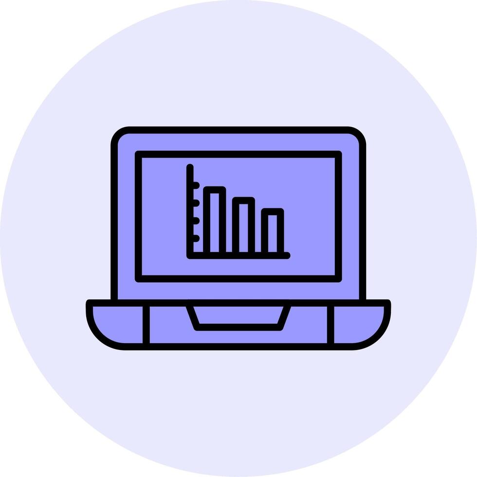 Online Bar Chart Vector Icon