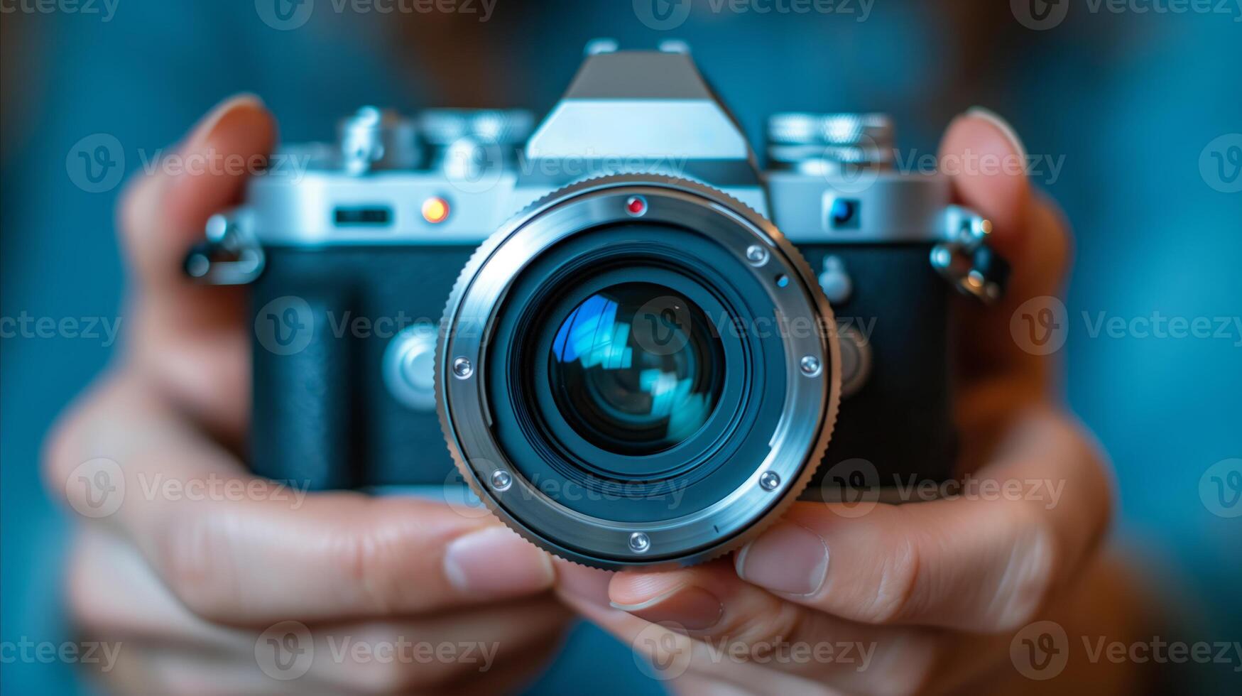 AI generated Person Holding Camera in Hands photo