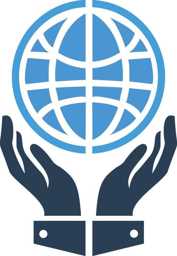 Hand Holding The Globe Technology Logo Template vector