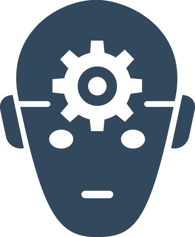 Ai Robot Face With Nut On Head Shape Logo Template vector