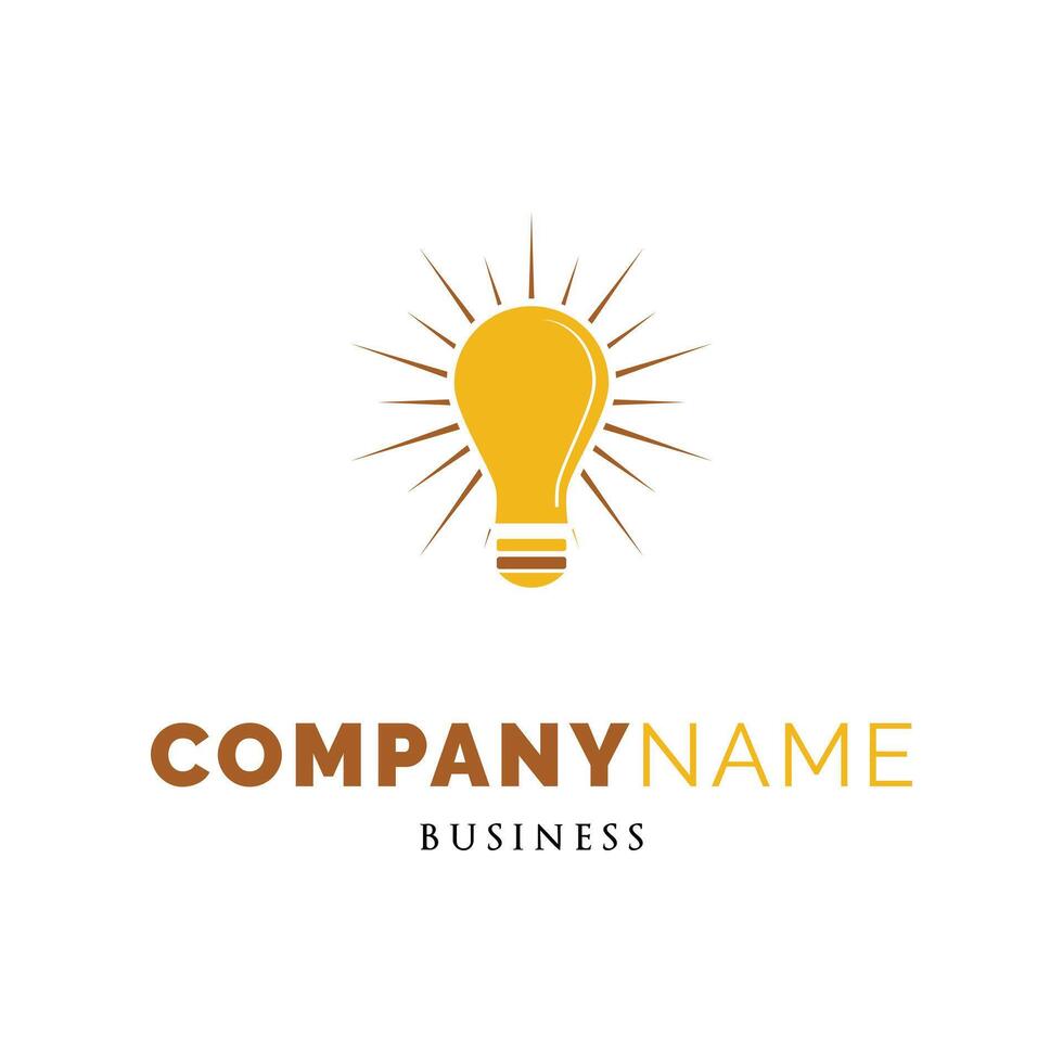 Lamp Light, Lamp or Light Bulb Icon Logo Design Template vector