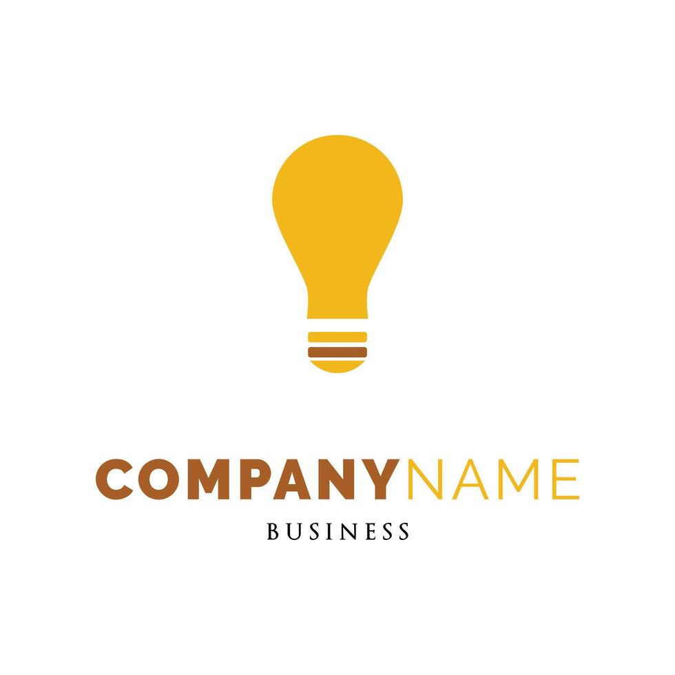 Lamp Light, Lamp or Light Bulb Icon Logo Design Template vector