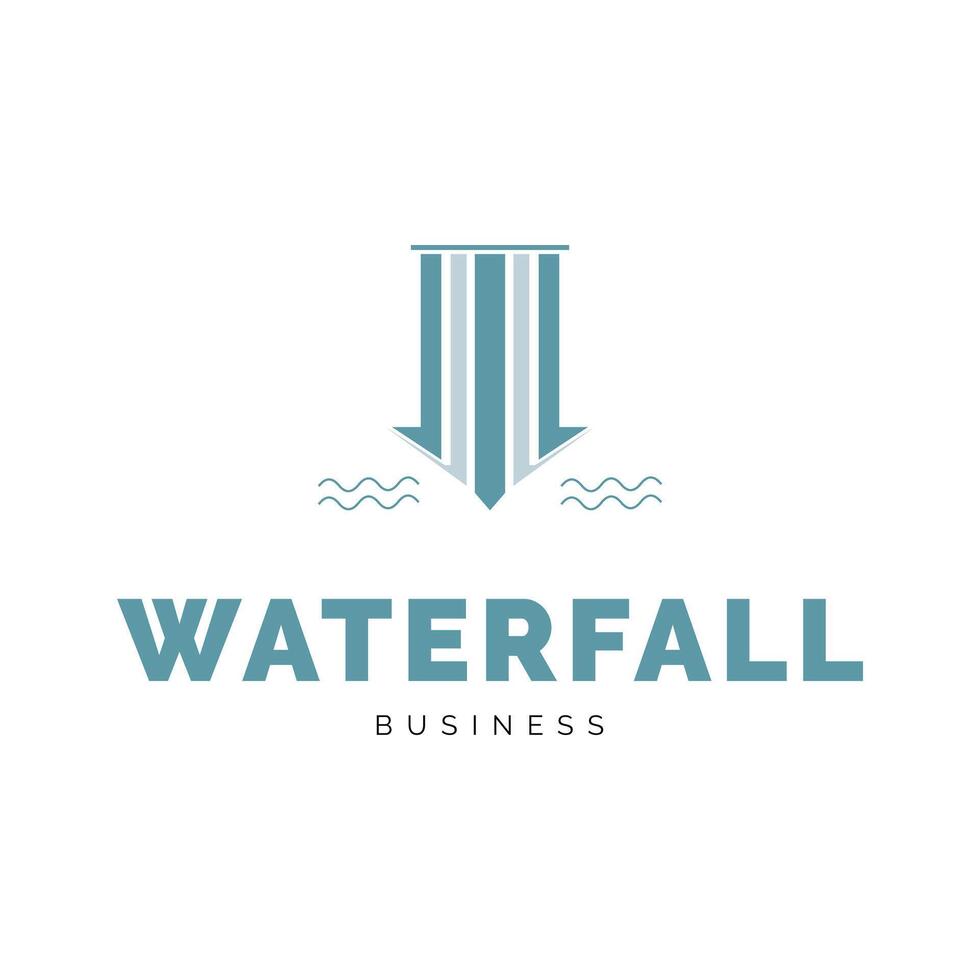 Waterfall Icon Logo Design Template vector