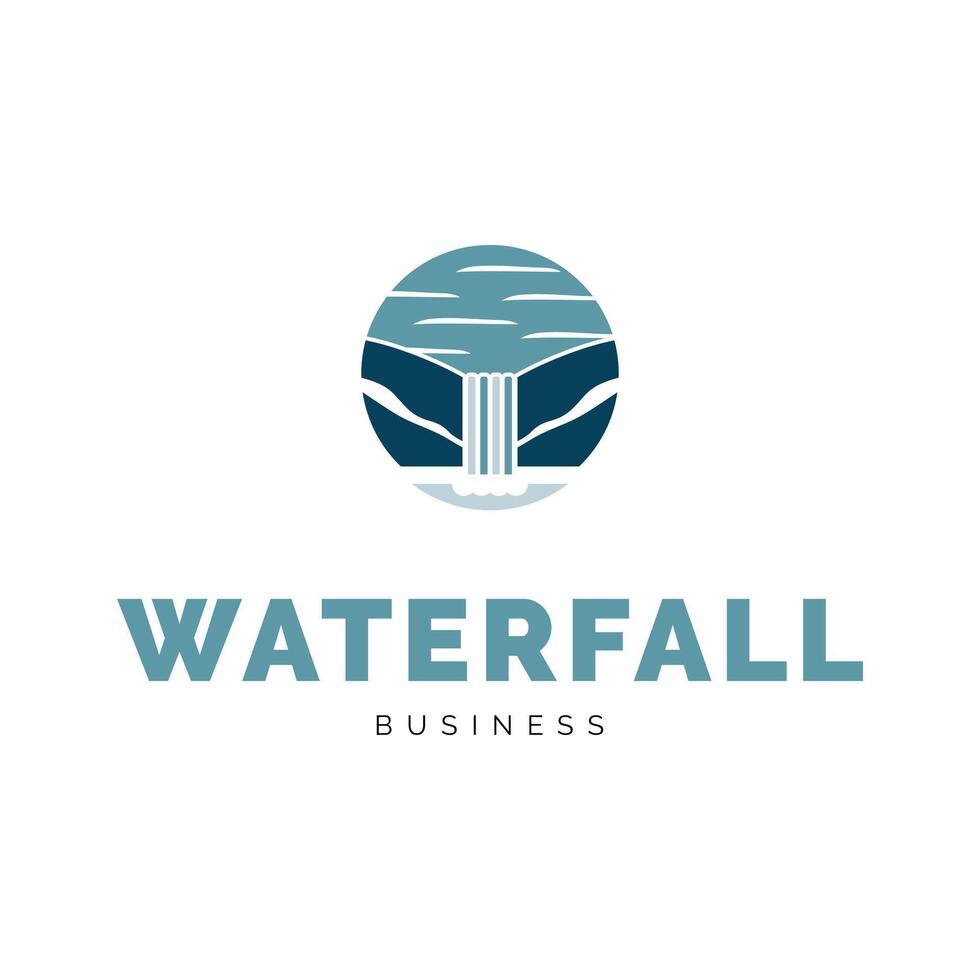 Waterfall Icon Logo Design Template vector