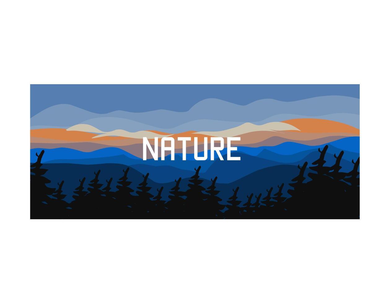 vector of forest and mountain landscape view perfect for print, etc