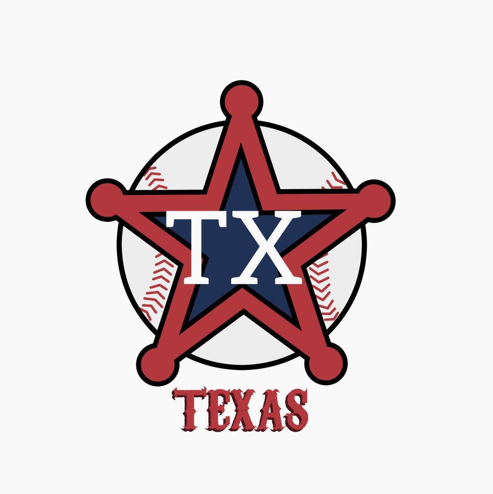 vector of star texas baseball perfect for print, apparel design, etc