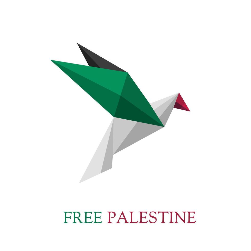 vector of free palestine origami dove perfect for print,etc