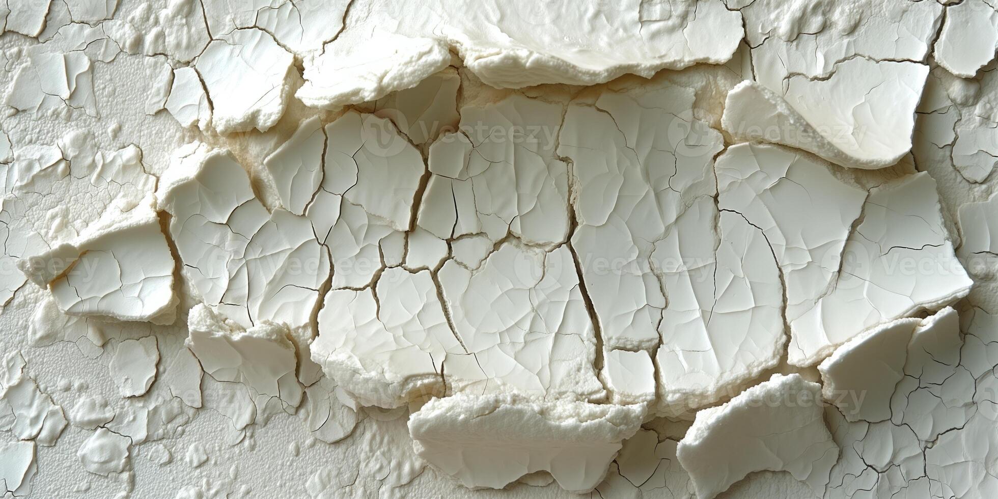 AI generated White cracked paint texture on surface for background use photo