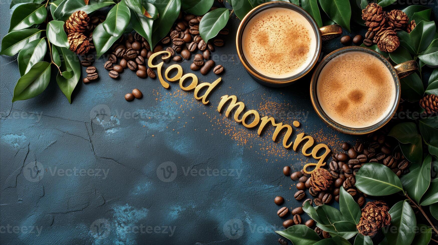 AI generated Two Cups of Coffee on Table photo
