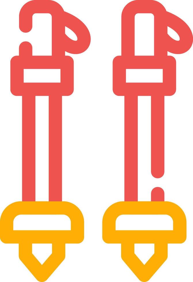 diseño de icono creativo de bastones de esquí vector