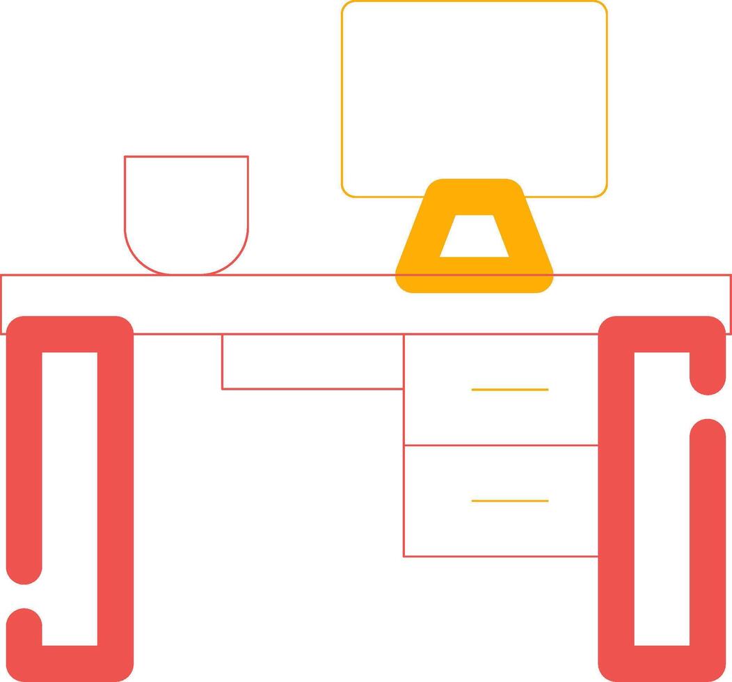 Office Desk Creative Icon Design vector