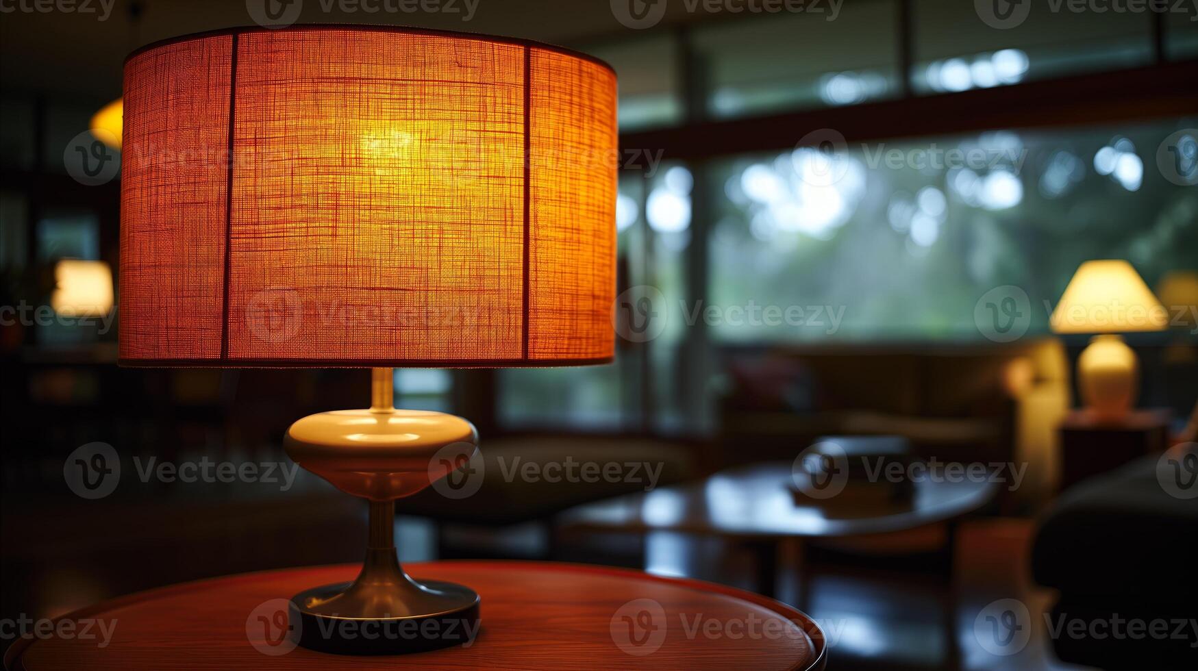 AI generated Table With Lamp photo