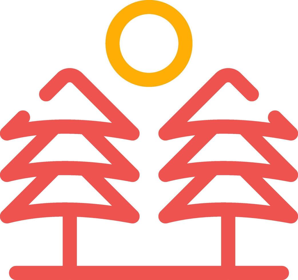 Pine Trees Landscape Creative Icon Design vector