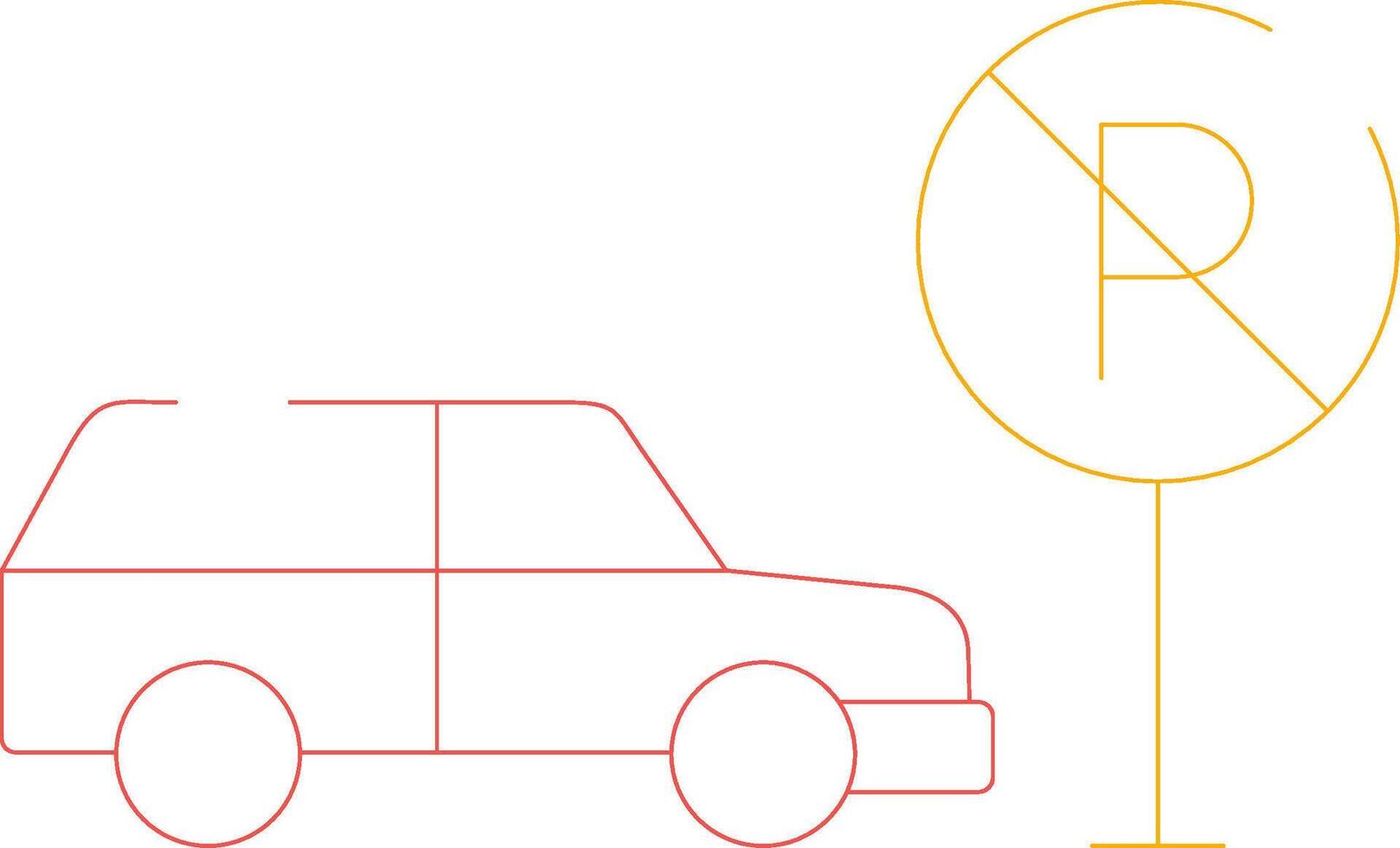 No estacionamiento creativo icono diseño vector